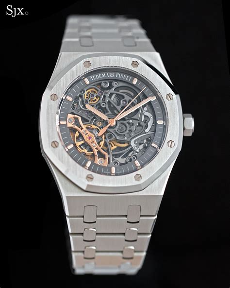 audemars piguet royal oak openworked automatic skeleton|royal oak skeleton watch price.